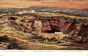 Künstler Ansichtskarte / Postkarte Perlberg, F., Jerusalem, Israel, Jeremiahs Cave