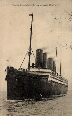 Ansichtskarte / Postkarte Schnelldampfer Kronprinzessin Cecilie, Norddeutscher Lloyd