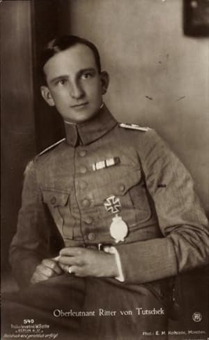 Ansichtskarte / Postkarte Oberleutnant Ritter von Tutschek, Führer Jasta 12, Sanke 540