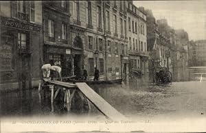 Ansichtskarte / Postkarte Paris V, Überschwemmungen Januar 1910, Quai des Tournelles