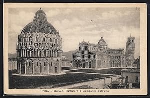 Cartolina Pisa, Duomo, Battistero e Campanile dall`alto