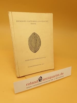 Bild des Verkufers fr Vorlesungsverzeichnis Sommersemester 1963 zum Verkauf von Roland Antiquariat UG haftungsbeschrnkt