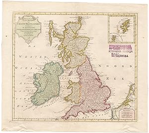 Antique Map-GREAT BRITAIN-UK-ENGLAND-SCOTLAND-WALES-IRELAND-Tirion-1753