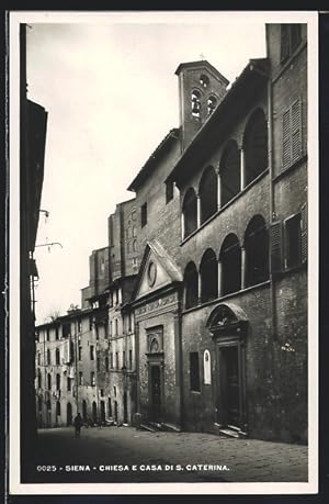 Cartolina Siena, Chiesa e Casa di S. Caterina