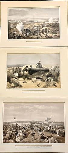 COLLECTION OF THREE LARGE ANTIQUE MILITARY LITHOGRAPHS OF THE CRIMEAN WAR