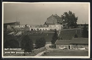 Ansichtskarte Kempten / Allgäu, Gut Ochsenhof nach dem Brande, mit Strasse