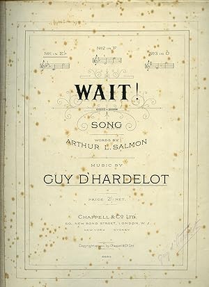 Imagen del vendedor de Wait! | Song [Vintage Piano Solo Sheet Music] a la venta por Little Stour Books PBFA Member