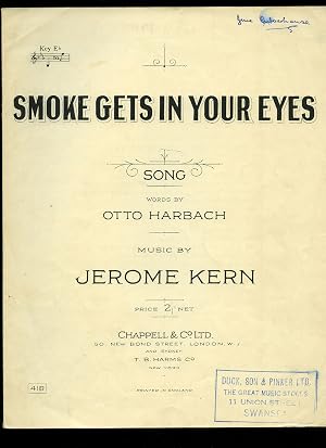 Immagine del venditore per Smoke Gets in Your Eyes | Song | When Your Heart's on Fine [Vintage Piano Solo Sheet Music] venduto da Little Stour Books PBFA Member