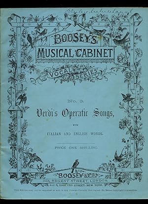 Immagine del venditore per Boosey's Musical Cabinet | Vocal Series No. 3: Verdi's Operatic Songs with Italian and English Words [Vintage Piano Solo Sheet Music] venduto da Little Stour Books PBFA Member