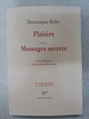 Seller image for Plaisirs/Messages secrets: ENTRETIENS AVEC PATRICIA BOYER DE LATOUR for sale by Dmons et Merveilles
