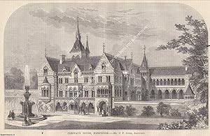 Seller image for 1864 : Clervaux House, Hampshire. J. P. Jones, Architect. An original page from The Builder. An Illustrated Weekly Magazine, for the Architect, Engineer, Archaeologist, Constructor, & Art-Lover. for sale by Cosmo Books