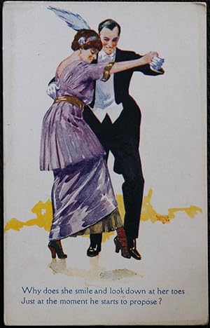 Why Does She Smile Vintage Postcard