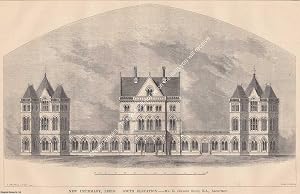 Immagine del venditore per 1864 : New Infirmary, Leeds. South Elevation. G. Gilbert Scott, Architect. An original page from The Builder. An Illustrated Weekly Magazine, for the Architect, Engineer, Archaeologist, Constructor, & Art-Lover. venduto da Cosmo Books