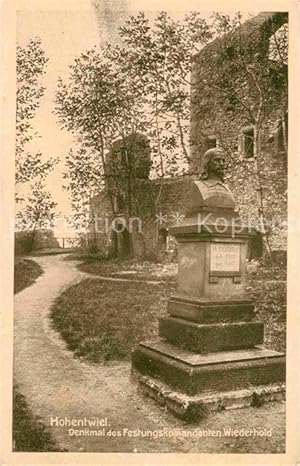 Postkarte Carte Postale 42673672 Hohentwiel Wiederhold Denkmal Festungskommandanten Singen (Hohen...