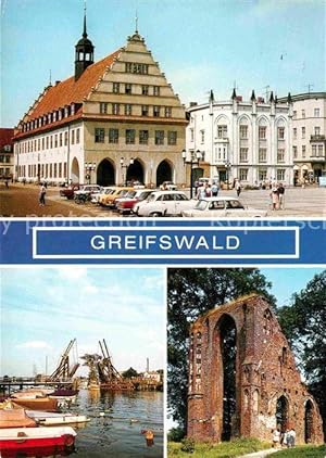 Postkarte Carte Postale 72628488 Greifswald Rathaus Wiecker Klappbruecke Eldena Klosterruine Grei...