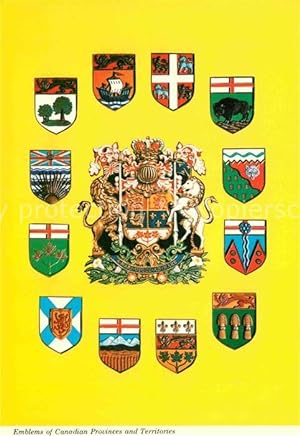Postkarte Carte Postale 72682320 Wappen Emblems Canadian Provinces and Territories Heraldik