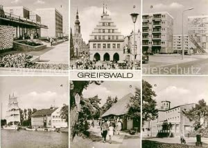 Postkarte Carte Postale 72633846 Greifswald HO Kaufhalle Ernst Thaelmann Ring Rathaus Dubnaring S...