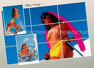 Bild des Verkufers fr Postkarte Carte Postale 72671257 Erotik Ski Frauen Bademode Schoene Kuenste zum Verkauf von Versandhandel Boeger