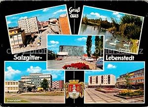 Postkarte Carte Postale 42704518 Lebenstedt Rathaus Blumentrift Staatsbank Stadtpark Salzgitter