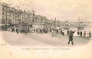 Postkarte Carte Postale 12731018 Dieppe Seine-Maritime La Gare Maritime L'arrivee du Paquebot Dieppe