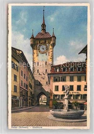 Postkarte Carte Postale 12731176 Baden AG Stadtturm Baden
