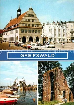 Postkarte Carte Postale 72727830 Greifswald Rathaus Wieker Klappbruecke Klosterruine Greifswald