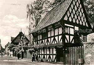 Postkarte Carte Postale 72758270 Visby Gammalt korsvirkeshus Fachwerkhaus Visby
