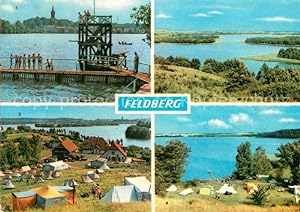 Postkarte Carte Postale 72746049 Feldberg Mecklenburg Badeanstalt Hauptmannsberg Huettenberg Zelt...