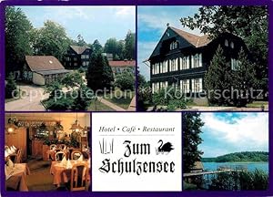 Postkarte Carte Postale 32777551 Hasselfoerde Hotel Cafe Restaurant Zum Schulzensee Gaststube See...