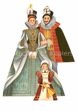 Postkarte Carte Postale 72822678 Mode Spanien 1550-1620 Zeichnung Gisela Roeder Mode