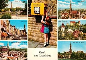 Postkarte Carte Postale 72889152 Landshut Isar Fliegeraufnahme mit Kirche Burg-Trausnitz Hauptstr...