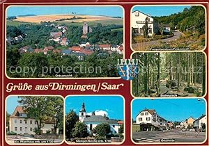 Postkarte Carte Postale 32853258 Dirmingen Freizeitzentrum Finkenrech Stengel-Kirche Pfarrhaus Me...