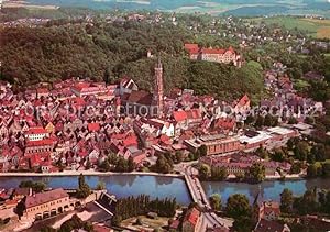 Postkarte Carte Postale 72919590 Landshut Isar Stadtbild mit St Martinskirche und Burg Trausnitz ...