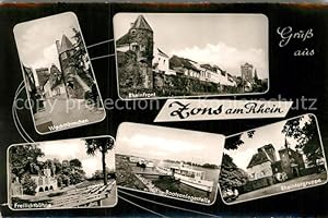 Postkarte Carte Postale 72992354 Zons Wachtuermchen Rheinfront Freilichtbuehne Bootsanlegestelle ...