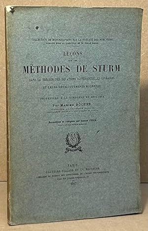 Bild des Verkufers fr Lecons sur les Methodes de Sturm _ Dans La Theorie des Equations Differentielles Lineaires zum Verkauf von San Francisco Book Company