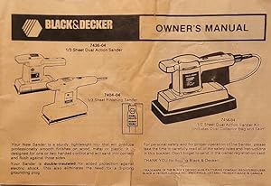 Black & Decker1/3 Sheet Dual Action Sander Model No.7436-04 Owner's Manual