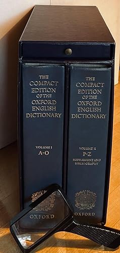The Compact Edition of the Oxford English Dictionary (TWO-VOLUME SET IN SLIPCASE WITH ORIGINAL BA...