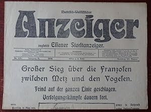 Rheinisch-Westfälischer Anzeiger zugleich Essener Stadtanzeiger. Nr. 231. 22. August 1914. Schlag...