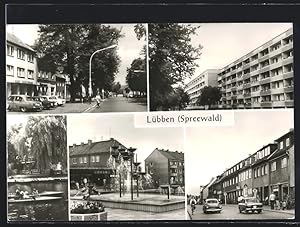 Ansichtskarte Lübben, Breite Strasse, Gubener Strasse und Hauptstrasse