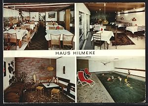 Ansichtskarte Saalhausen /Sauerland, Vier Innenansichten im Haus Hilmeke