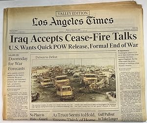 Los Angeles Times Valley Edition: Friday March 1, 1991 "Iraq Accepts Cease-Fire Talks"