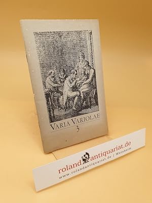 Seller image for Varia variolae : von Blattern bis Pocken ; 3 for sale by Roland Antiquariat UG haftungsbeschrnkt