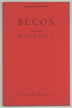 Seller image for Becos: Poems for sale by Between the Covers-Rare Books, Inc. ABAA