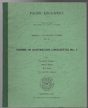 Imagen del vendedor de Papers in Australian Linguistics No. 1. (Pacific Linguistics Series A - Occasional Papers No. 10). a la venta por Time Booksellers