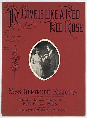Bild des Verkufers fr [Sheet music]: My Love is Like a Red, Red Rose (Old Scottish Song) zum Verkauf von Between the Covers-Rare Books, Inc. ABAA