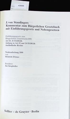 Imagen del vendedor de Kommentar zum Brgerlichen Gesetzbuch mit Einfhrungsgesetz und Nebengesetzen. a la venta por Antiquariat Bookfarm