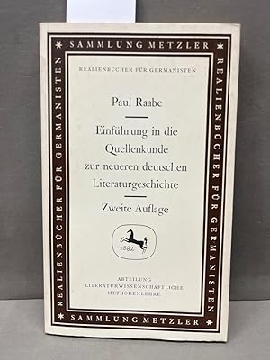 Einführung in die Quellenkunde zur neueren deutschen Literaturgeschichte. Abt. Literaturwissensch...