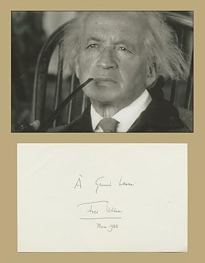 Image du vendeur pour Fred Uhlman (1901-1985) - Signed sheet of paper + Photo - 1985 mis en vente par PhP Autographs