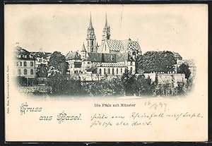 Ansichtskarte Basel, Pfalz mit Münster