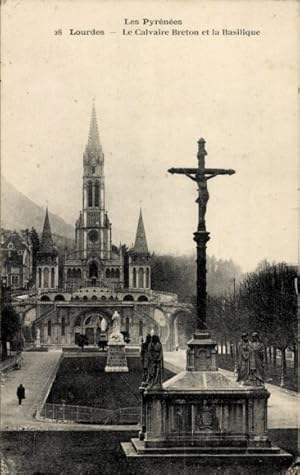 Ansichtskarte / Postkarte Lourdes Hautes Pyrénées, Le Calvaire Breton, Basilika